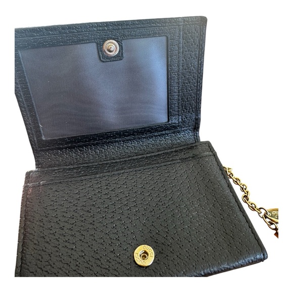 Authentic Gucci GG Black Canvas Bi-Fold Wallet w/ Boot and Gucci Logo Charm - Picture 7 of 9